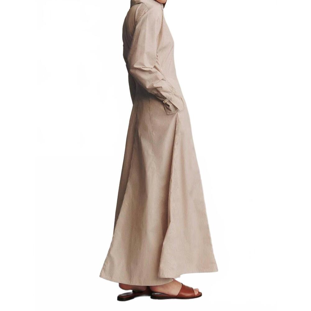 NEW TWP lazy hazy maxi dress in khaki/ white - Picture 2 of 4